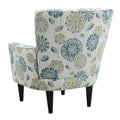 Flora Blue Floral Accent Chair Blue Foam Engineered Wood