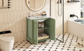 30 Inch Bathroom Vanity With Resin Sink, Freestanding Bathroom Vanity Set With Hidden Drawer, Storage Cabinet For Bathroom, Solid Wood Frame Bathroom Cabinet Green Bathroom Modern Solid Wood Mdf Resin
