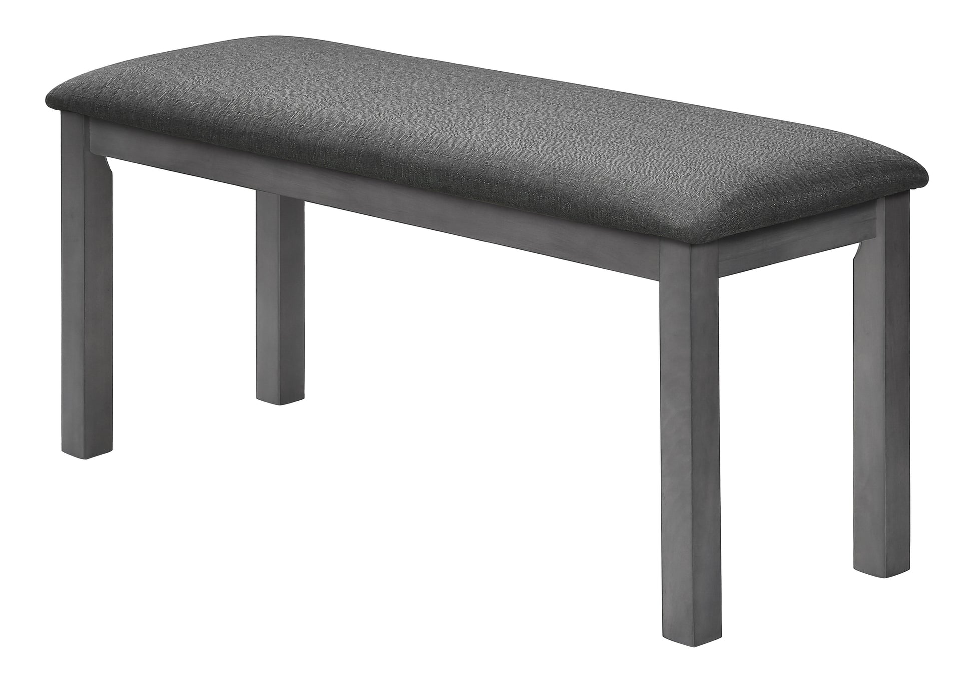 Bench, 42" Rectangular, Wood, Upholstered, Dining Room, Kitchen, Entryway, Grey, Transitional Grey Foam Solid Wood Mdf