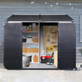 8 X 6 Ft Resin Outdoor Storage Shed Waterproof Shed With Floor & Two Windows & Lockable Door, Tool Shed For Garden, Patio, Backyard,Grey White Grey White Polypropylene