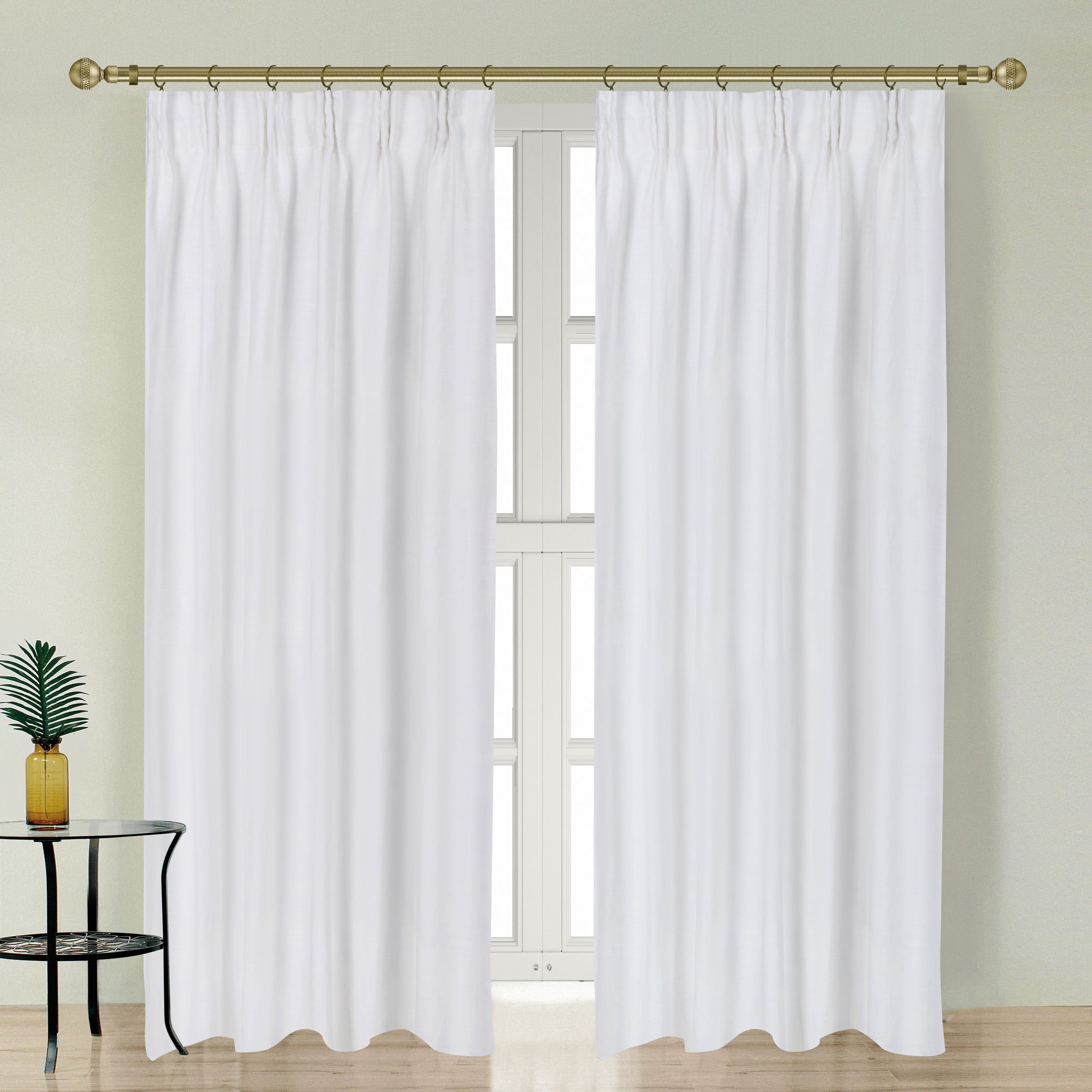 Newport Cotton Lining Window Curtains For Bedroom, Linen Curtains For Living Room, 96 Inches Long Curtains For Living Room, Soft White Soft White Linen