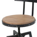 Metal Chair With Wooden Seat Black Metal & Wood