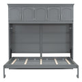 Queen Size Murphy Bed Wall Bed With Top Cabinets,Gray Queen Gray Plywood