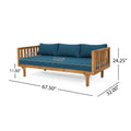 Claremont 3 Seater Daybed Teak Wood Waterproof Fabric