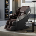 Deluxe Massage Chair Full Body 3D Sl Track Zero Gravity Massage Chair Recliner With Calf And Foot Rollers, Ai Voice Control, Lcd Screen, Quick Access Buttons Grey Grey Brown Primary Living Space Memory Foam And Polyurethane Foam Abs Steel Q235