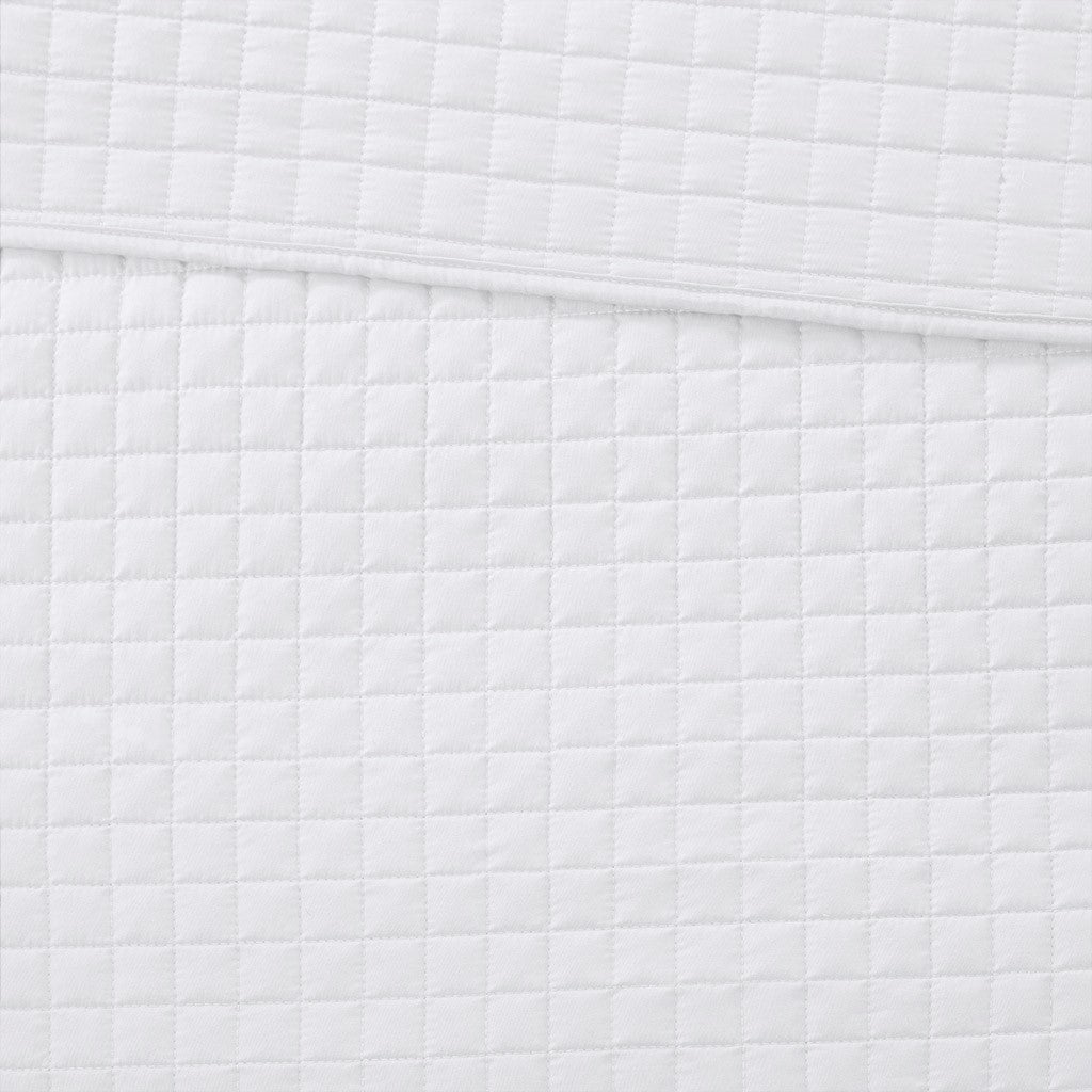 3 Piece Reversible Quilt Set White Full Queen White Polyester