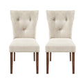 Dining Chairs Set Of 2, Upholstered Kitchen & Dining Room Chairs Cream Cream Set Of 2 Rubber Wood