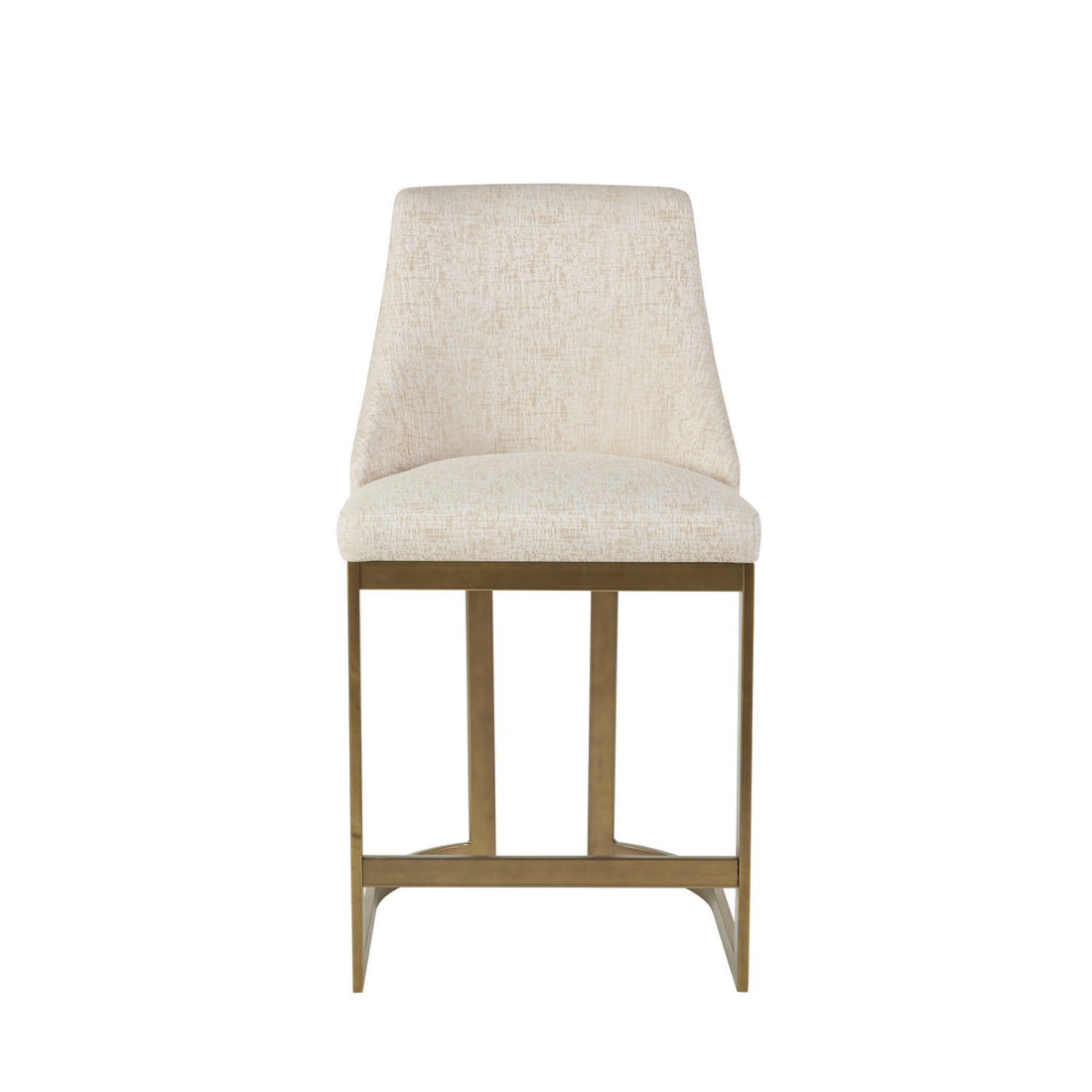 26"H Upholstered Counter Stool With Metal Base Cream Plywood