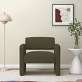 Green Single Sofa Chair, Upholstered Comfortable Chair With Armrests, For Dining Room Bedroom Living Room Reception Green 30.9