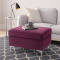 Burdy Rectangle Ottoman Burgundy Primary Living Space Solid Luxury Pine Rectangle Fabric Metal