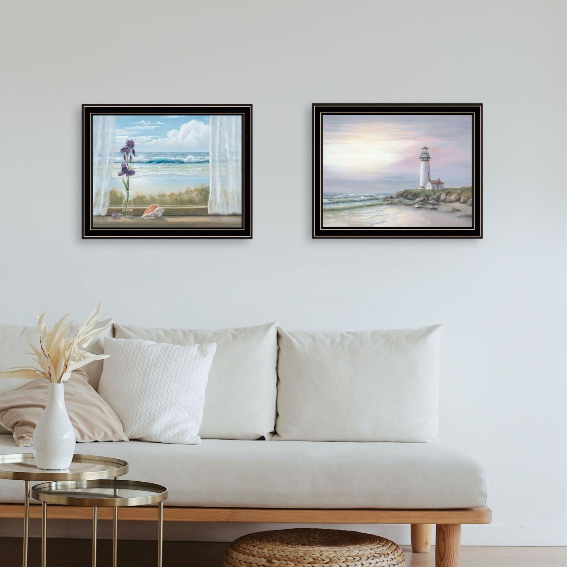 "Lighthouse At Sunset" Framed Wall Art For Living Room, Wall Art Print For Home Decor, Bedroom Wall Art By Georgia Janisse Multicolor Wood Paper