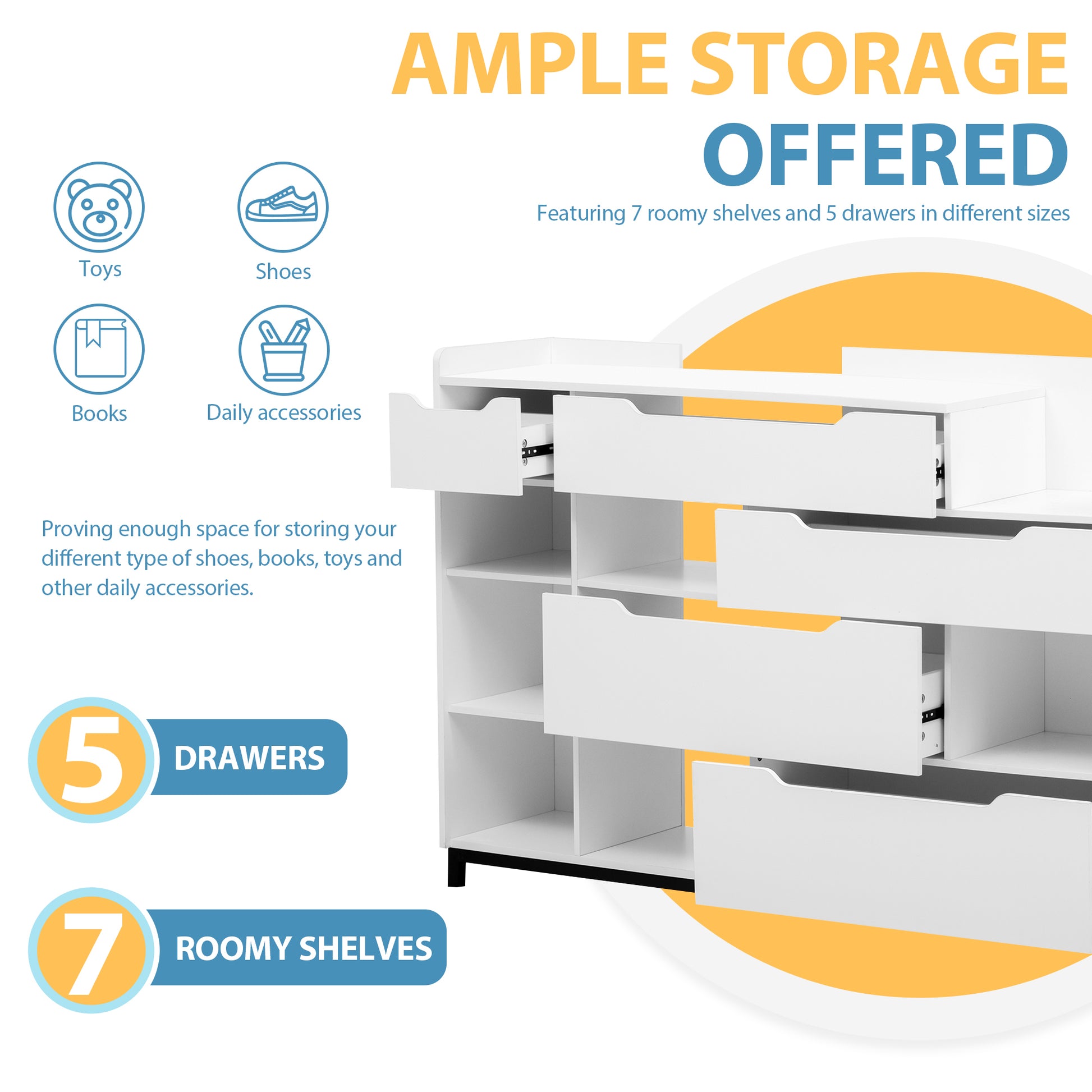 Shoe Storage Cabinet For Entryway With Drawers And Shelves, Modern Shoe Organizer Cabinet, Free Standing Shoe Rack For Hallway, Living Room White Mdf