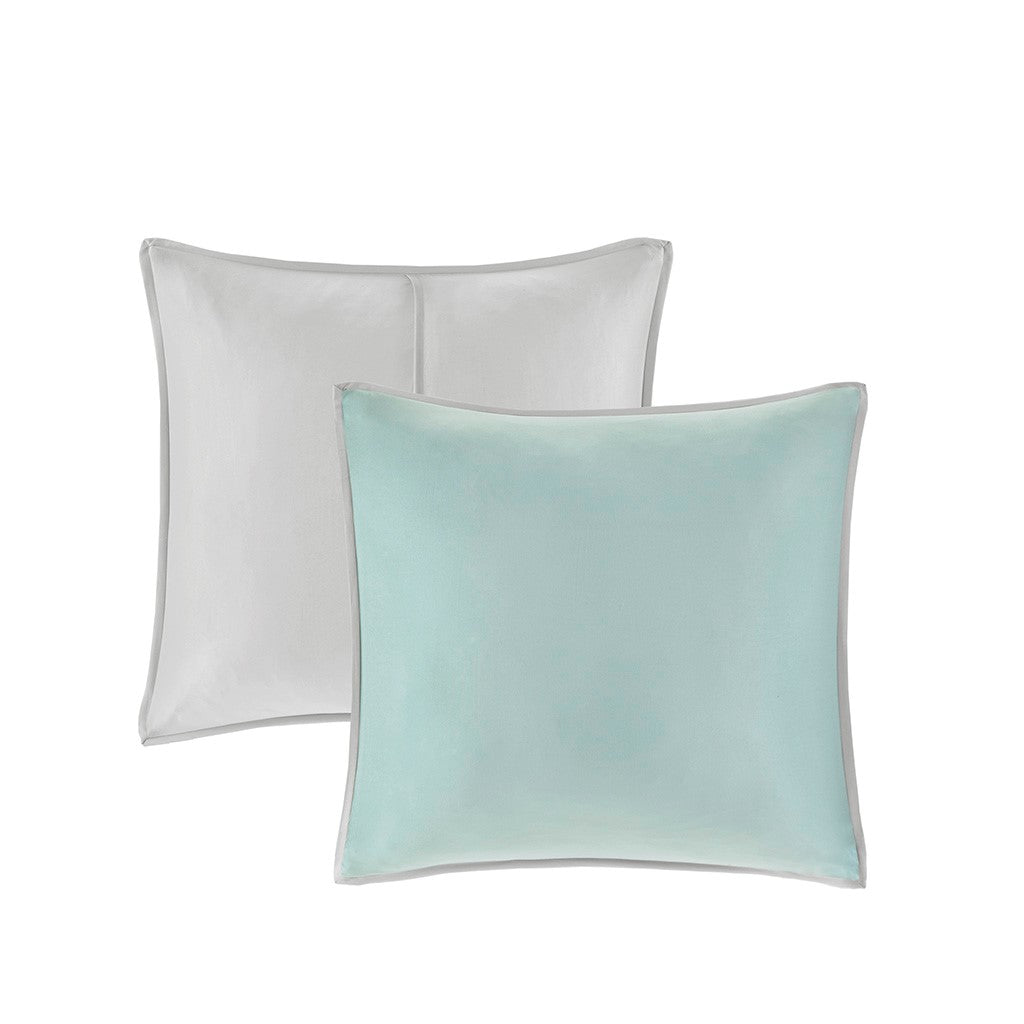 8 Piece Comforter Set Seafoam Grey King King Multicolor Polyester