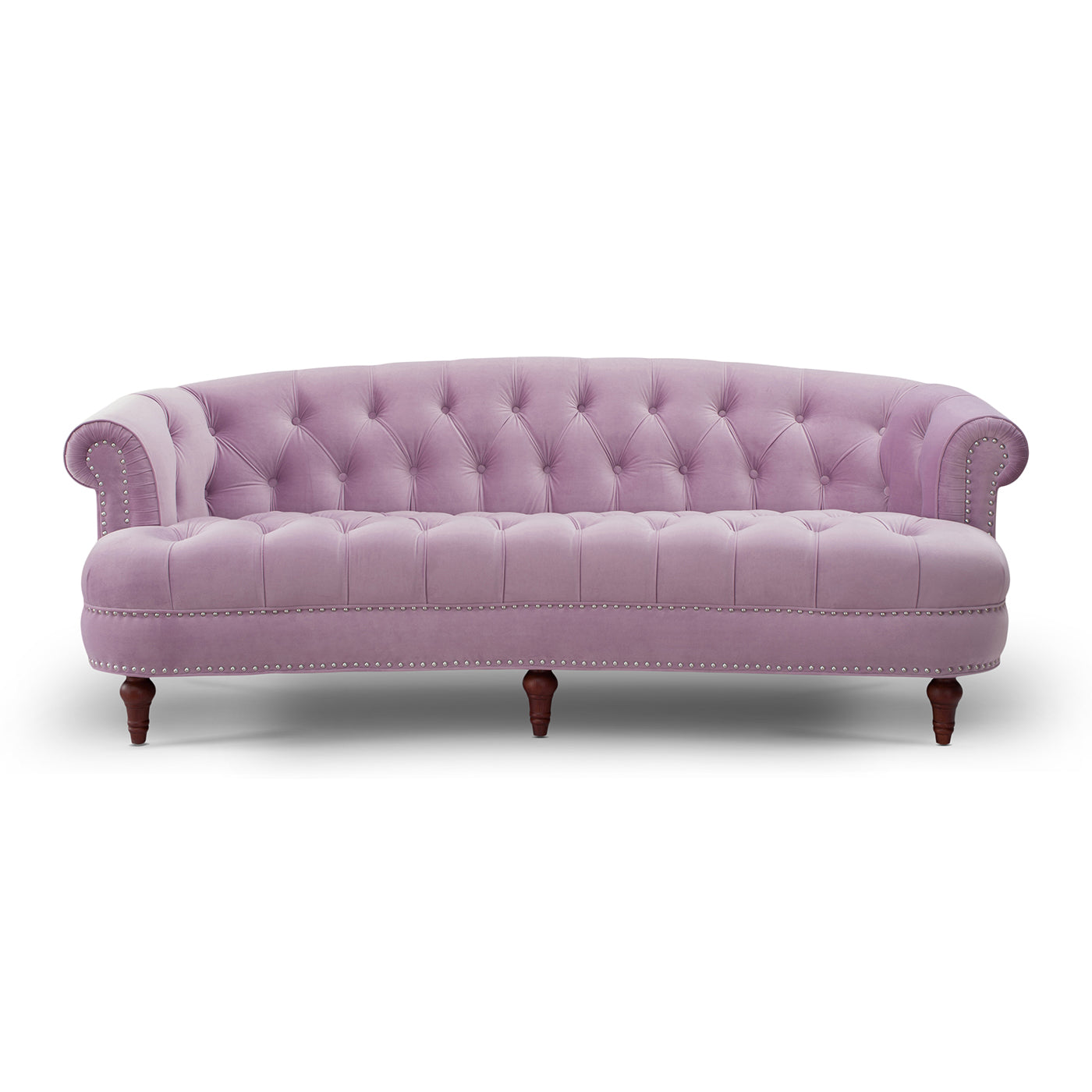 La Rosa Victorian Chesterfield Tufted Sofa, Lavender Velvet Lavender Purple Foam Velvet 3 Seat