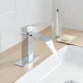 Polished Chrome Waterfall Single Handle Low Arc Bathroom Faucet With Drain Chrome Brass