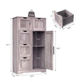 Bathroom Storage Cabinet With Storage 5 Drawers And 1 Door, Entryway Cabinet With Adjustable Shelf, Accent Cabinet For Bathroom Kitchen Living Room And Office, Grey Grey Wood