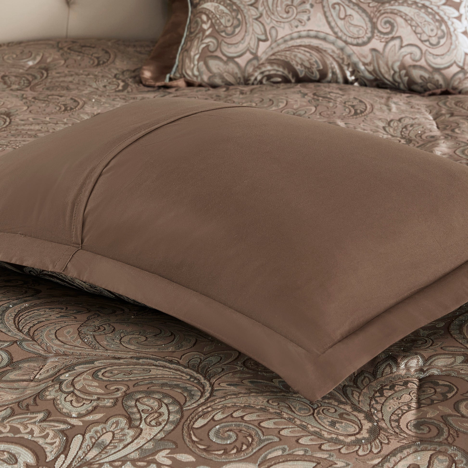 12 Piece Comforter Set With Cotton Bed Sheets Blue Brown Queen Queen Blue Brown Cotton