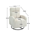 Jiada Upholstered Swivel Glider.Flannel Fabric.Rocking Chair For Nursery In Beige.Modern Style One Left Bag Beige Primary Living Space Foam Fabric Metal