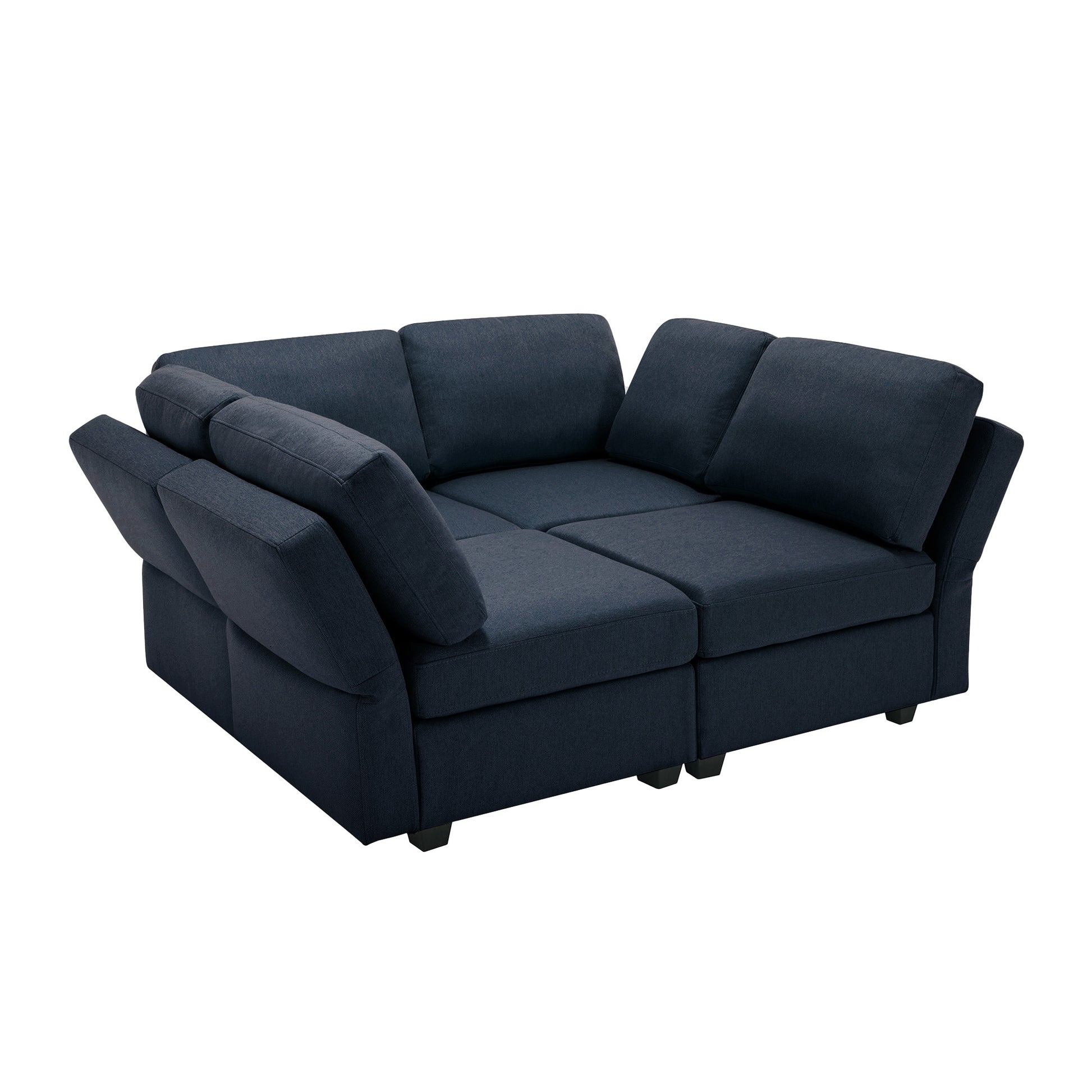 4 Seat Sofa Bed Upholstered Sofa Sleeper, Space Saving Sof Bed2 Seat Sofa With Storage Space Under Seatsall Arms And Backs Adjustabled For Ultimate Comfort Seating Brown Blue Polyester 4 Seat