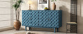 Modern 4 Door Sideboard With Convex Pattern Doors And 2 Silver Handle For Living Room, Dining Room, Kitchen Navy Navy Mdf