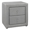 Nightstand, Nightstand, End, Side, Lamp, Storage Drawer, Bedroom, Upholstered, Grey Linen Look, Transitional Grey Mdf