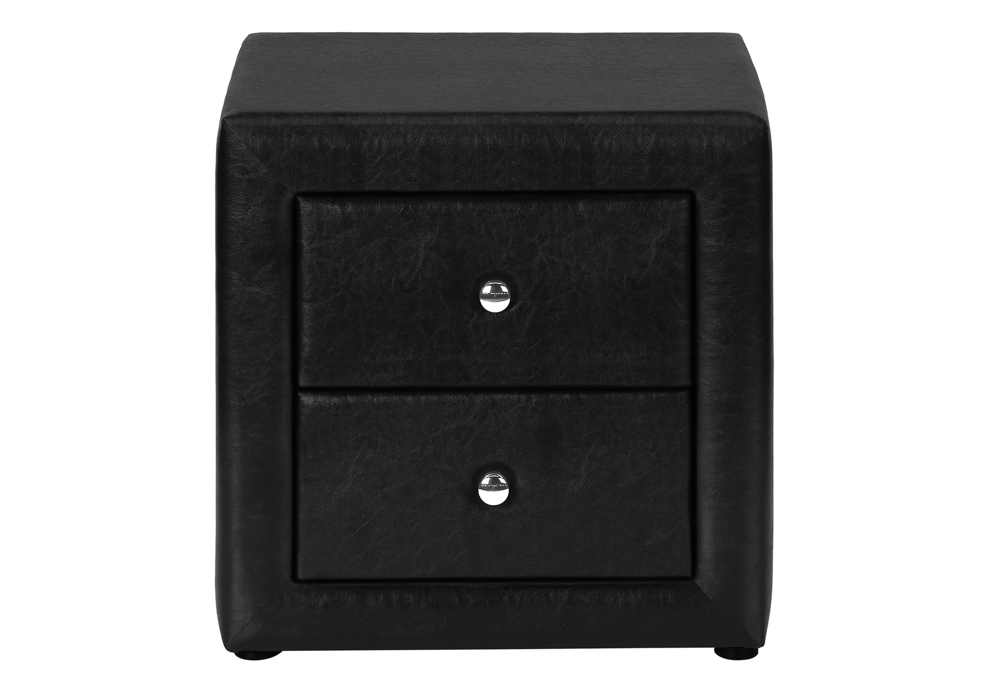 Nightstand, Nightstand, End, Side, Lamp, Storage Drawer, Bedroom, Upholstered, Black Leather Look, Transitional Black Mdf