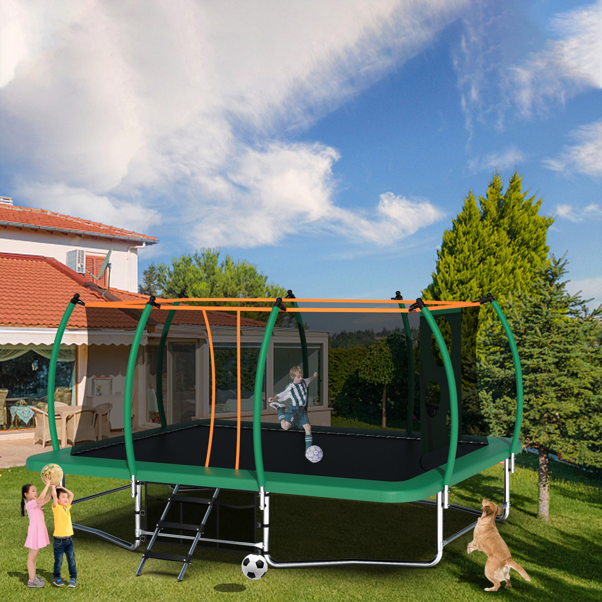 10*16Ft Trampoline Green Steel