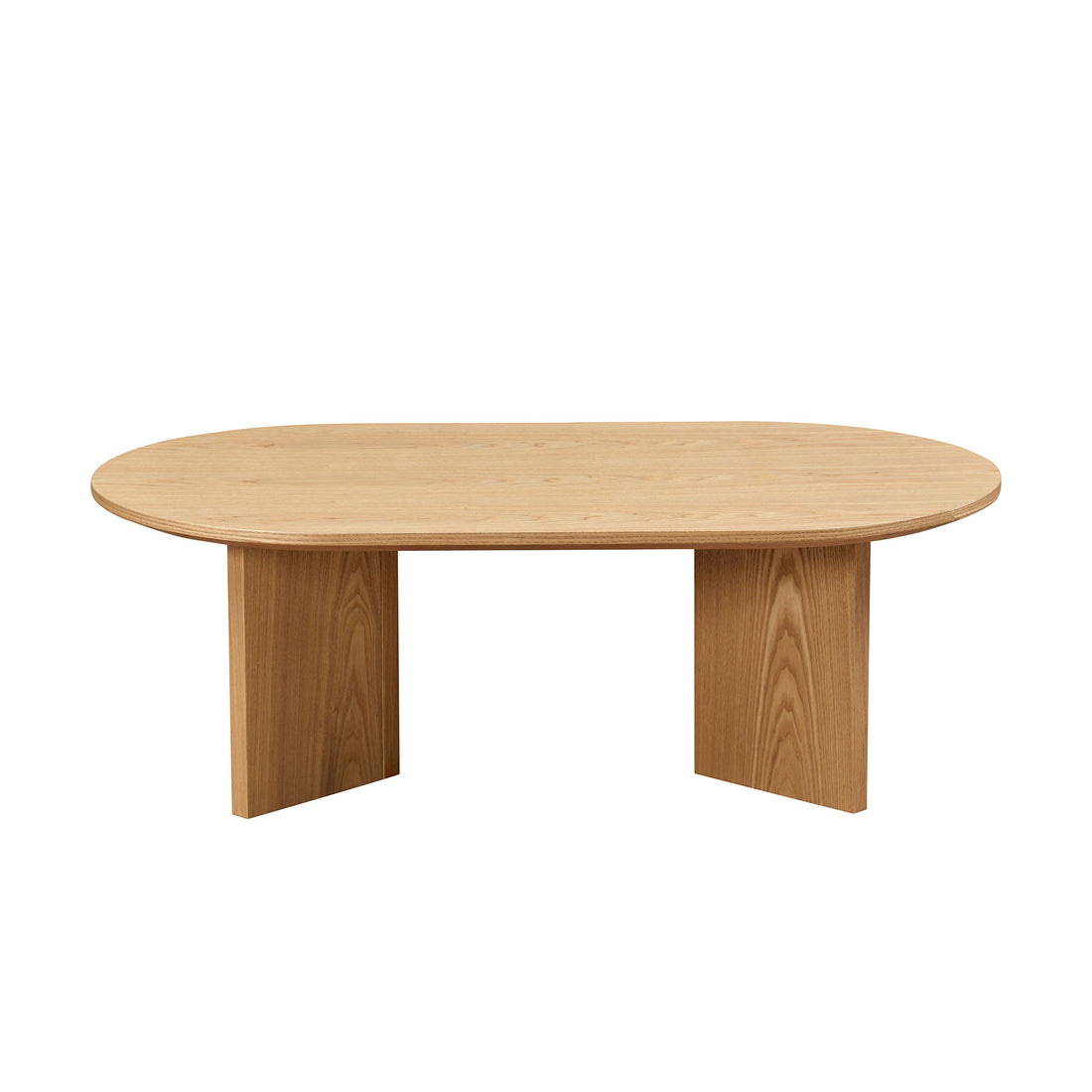 Length 39.37 Inch Modern Coffee Table,Mdf Oval Coffee Table For Living Room,Small Coffee Table With Sturdy Pedestal For Apartment,Bedroom,Oak Oak Mdf