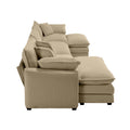 Oversized Modular Cushion Sofa, Portable Ottoman, L Shaped Corner Low Back Deep Seating Spacious Sofa Set And Sofa Bed For Home Apartment Living Room Set, Tan Corduroy Tan Corduroy 3 Seat