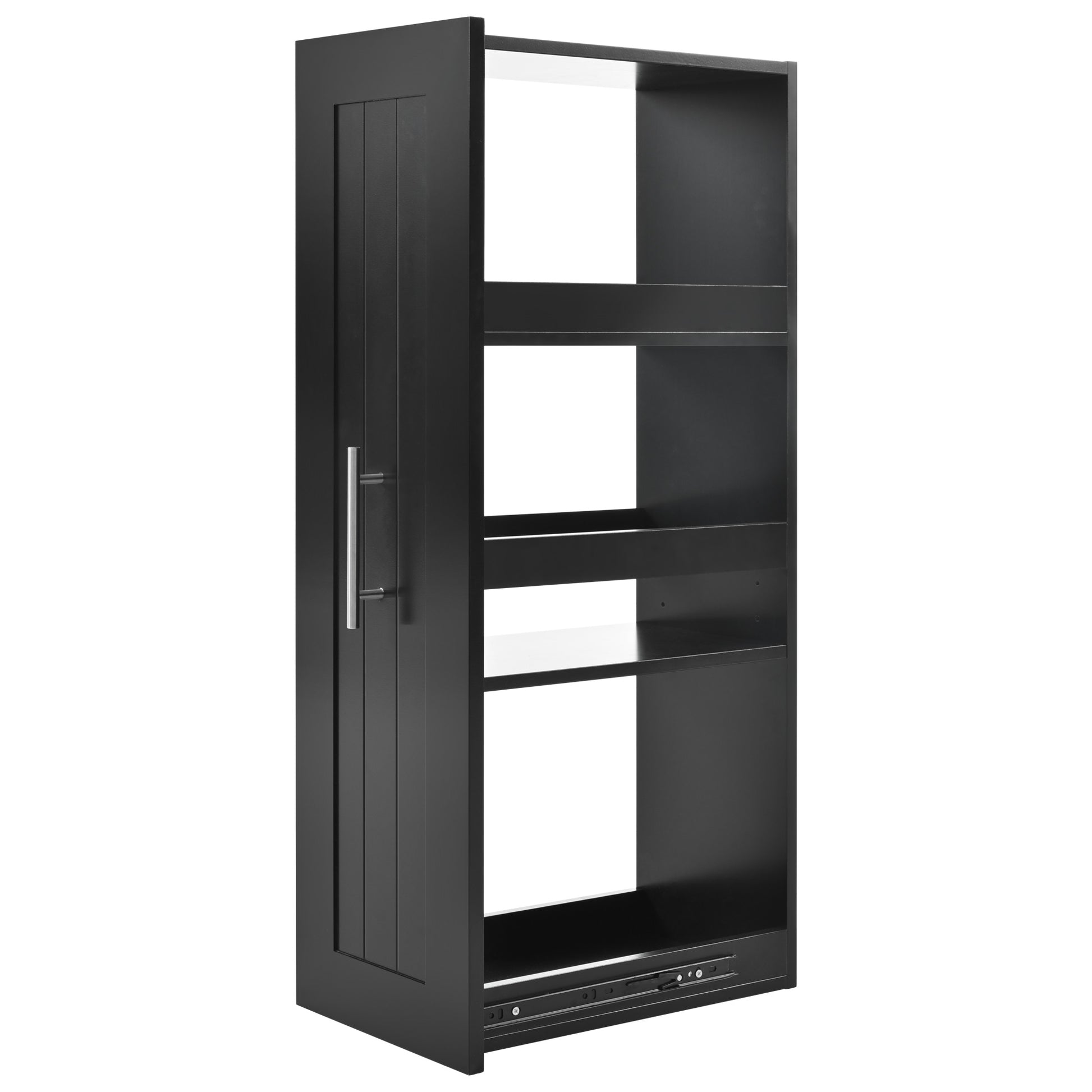 K&K Kitchen Island With Drop Leaf, Kitchen Storage Cart With 3 Tier Pull Out Cabinet Organizer, Internal Storage Rack, Rolling Kitchen Cart On Wheels With Towel Rack, 2 Drawers, For Kitchen, Black Black Brown Kitchen Classic,Farmhouse,Luxury,Modern