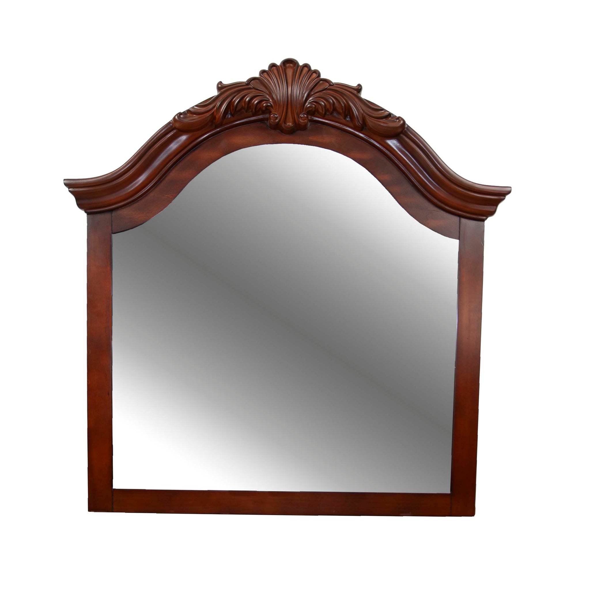 Mirror In Walnut Walnut Brown American Traditional Birch Wood