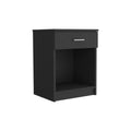 Eco Nightstandend Table, Side Table Superior Top, One Drawer, Lower Shelf Black Black 1 Drawer Bedroom Rectangle Modern Shelf Particle Board Particle Board