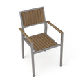 Cape Coral Aluminum With Wood Dining Chair Set Of 2 Natural Aluminum