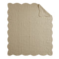 Oversized Quilted Throw With Soped Edges Khaki 60X72