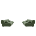 Green Modular Living Room Sofa Stylish Chenille Fabric Sofa With 70 Degree Reclined Backrest And Cylindrical Pillows, Flexible Layout, Multiple Configurations Green Chenille 4 Seat