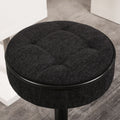 Round Storage Bar Stool Set Of 2, Black Linen Height Adjustable Barstool, 360 Counter Height Swivel Stool, Armless Bar Chair With Metal Frame For Kitchen Counter Dining Living Room Black Set Of 2 Foam Linen