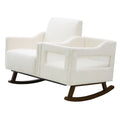 Emerson Nursery Rocker In Ivory Ivory Fabric