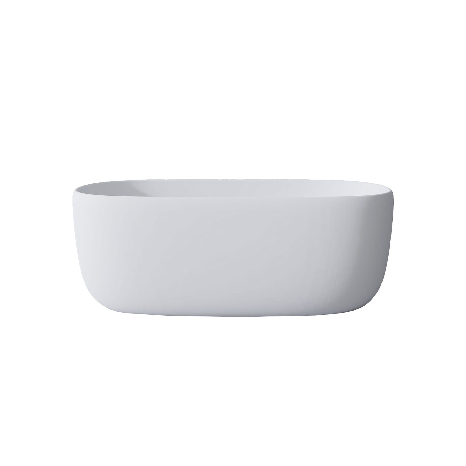 51'' Freestanding Bathtub Resin Stone Soaking Bathtub Solid Surface Modern Tubs With Overflow And Pop Up Drain In White Matte White Oval Bathroom Freestanding Tubs Matte Less Than 59 In Soaking Center Solid Surface Solid Surface