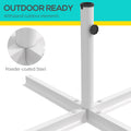 Outsunny Outdoor Universal Cross Brace Stand For Small Offset Umbrella Or Large Market Umbrella, Cross Umbrella Base For Patio Umbrella, White White Steel