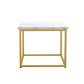 Marb White End Table White Solid Wood