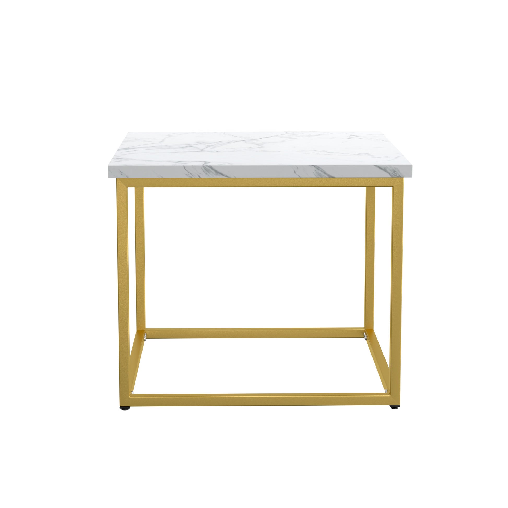 Marb White End Table White Solid Wood