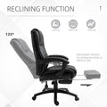 Vinsetto Executive High Back Office Chair Executive Computer Desk Chair With Pu Leather, Adjustable Height And Retractable Footrest, Black Black Pu Leather