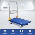 Platform Truck With 1320Lb Weight Capacity And 360 Degree Swivel Wheels, Foldable Push Hand Cart For Loading And Storage, Blue Blue Steel