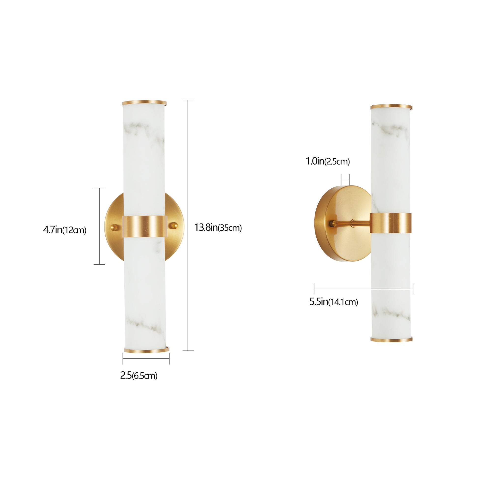 Golden And Elegant Resin Wall Sconce,Set Of 2,Modern Vertical Light Fixture For Bathrooms, Hallways, And Bedrooms Only Inoor Gold Resin Iron