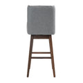 Coolmore Bar Stools Set Of 2 Counter Height Chairs With Footrest For Kitchen, Dining Room And 360 Degree Solid Wood Legs Swivel Bar Stools Set Of 2 Gray Linen Gray Foam Linen