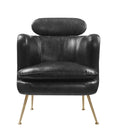 Dark Grey Accent Chair With Metal Leg Dark Grey Primary Living Space Modern Faux Leather