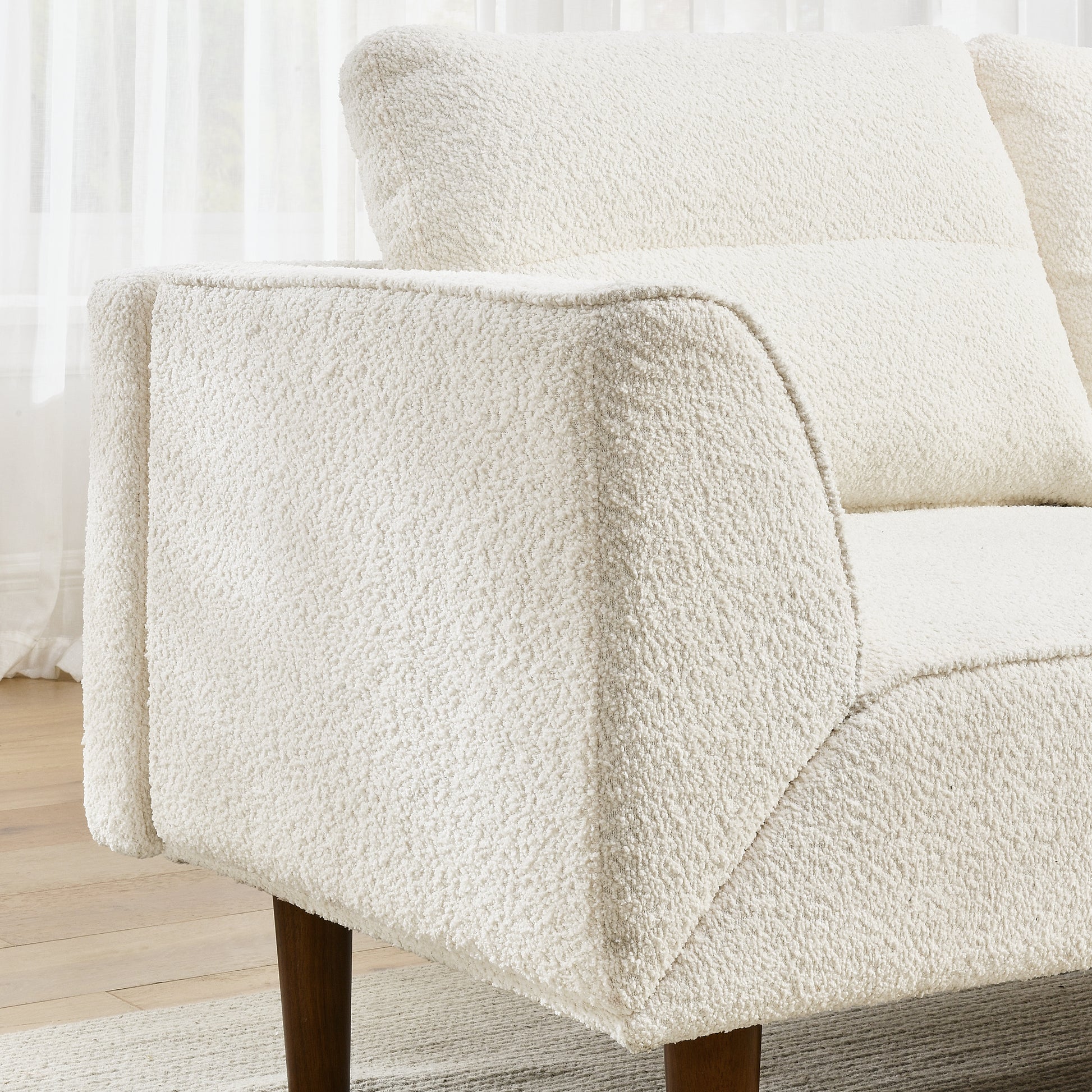 Convertible Futon Sofa Bed, Comfy Loveseat Sleeper Sofa With Adjustable Armrest, Strengthen Wood, Thick Padded Cushion, Small 2 Seater Couch For Living Room, Bedroom, Beige Beige Foam 2 Seat