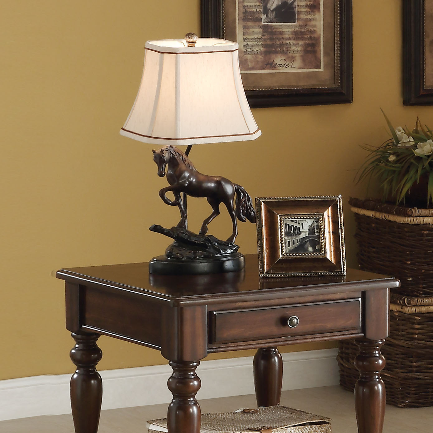 Walnut 1 Drawer End Table With Shelf Walnut Primary Living Space Drawers Rectangular Wood