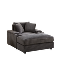 43.3 Inch Corduroy Single Sofa With A Back Pillow2 Toss Pillowsa Ottoman ,2Storage Spaces And Cup Holding Grooves Comfy Sofa Deep Seat Couch For Living Room Grey Foam Corduroy 1 Seat