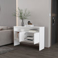 Bylas Console Table In Melamine With Two Doors Y Open Storage, White White Primary Living Space Particle Board Melamine